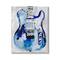 Stupell Industries Abstract Rockstar Guitar Modern Painting Blue Grey Canvas Wall Art